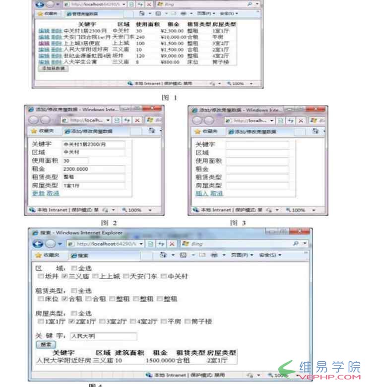 PHP应用：php出租房数据管理及搜索页面