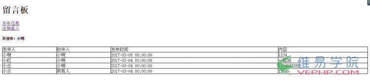 PHP应用：php实现留言板功能（代码详解）