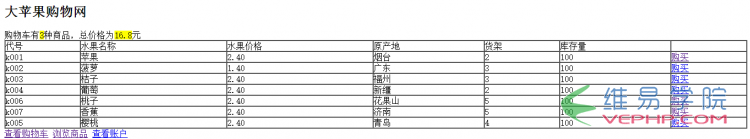 PHP应用：php实现产品加入购物车功能（1）