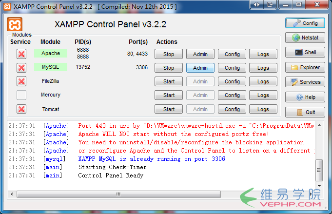 Mysql学习如何修改Xampp服务器上的mysql密码(图解)