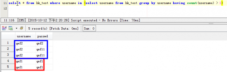 MYSQL教程mysql查询表里的重复数据方法