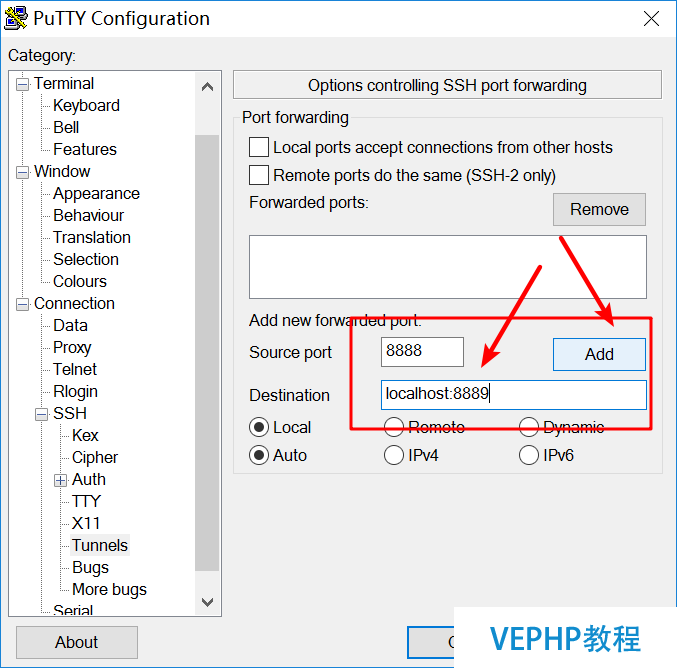 LINUX教学:通过PuTTY进行端口映射并且启动Jupyter Notebook