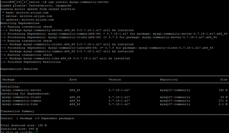 Mysql应用Linux下MySQL5.7.18 yum方式从卸载到安装过程图解