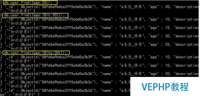 mongodb NOSQL 各种查询条件大全