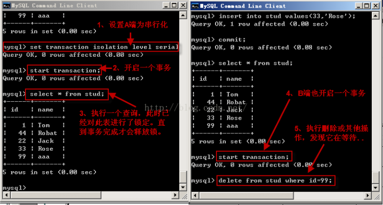 Mysql应用mysql 详解隔离级别操作过程(cmd)