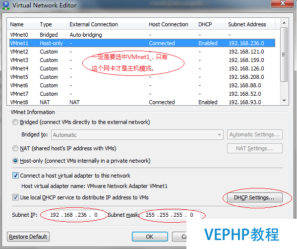 LINUX实战：VMware中网络设置之host-only模式图解