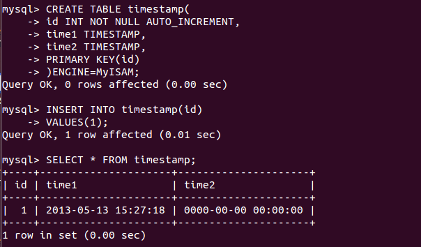 Mysql实例MySQL 5.6 中 TIMESTAMP 的变化分析