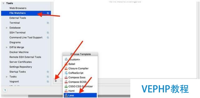 PhpStorm配置less自动编译css