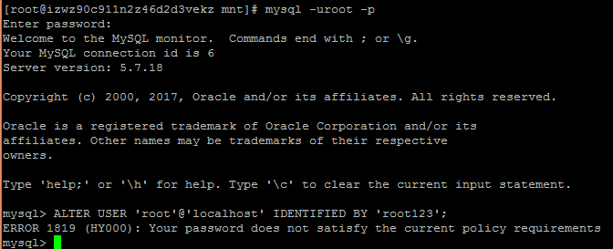 Mysql学习Centos7.3下mysql5.7.18安装并修改初始密码的方法